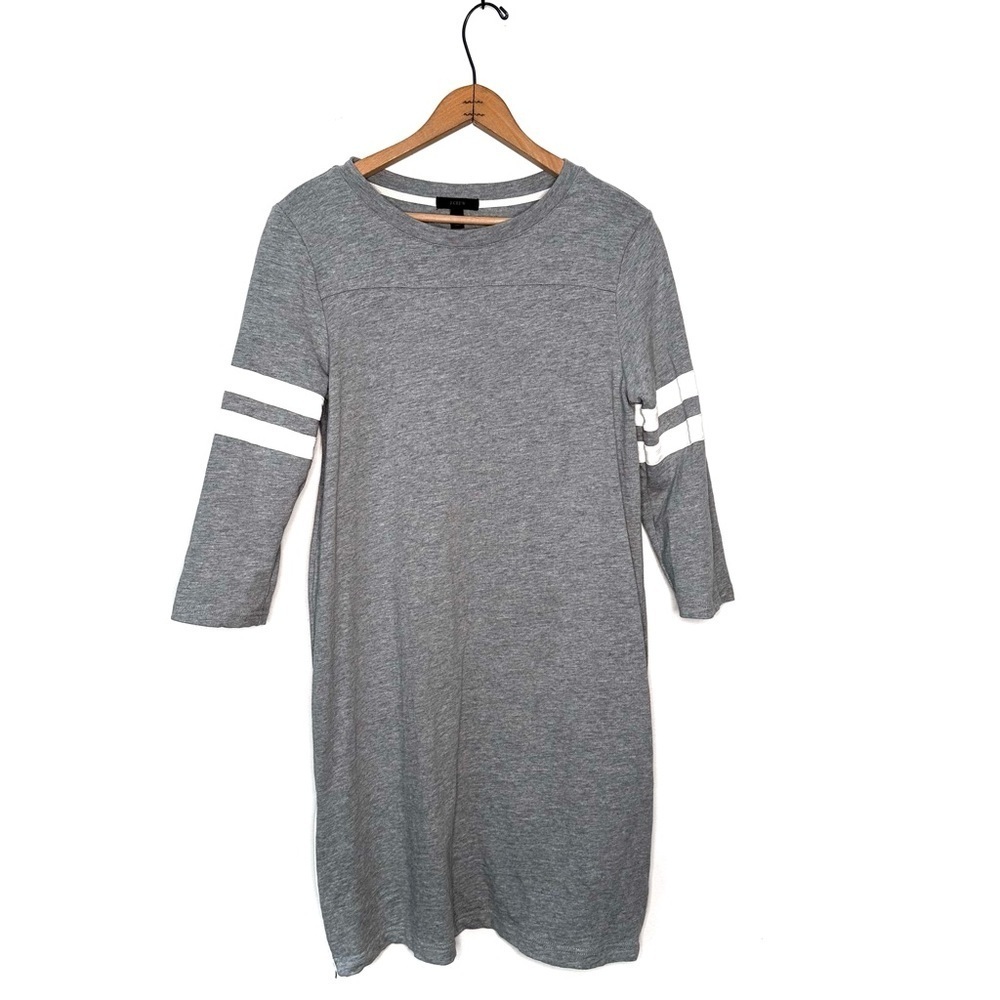 J. Crew | Gray Side Zip Varsity Shirt Dress Size Medium
